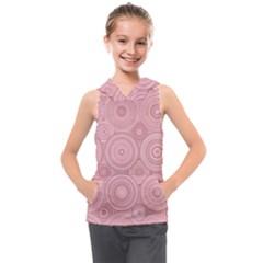 Pink Retro Texture With Circles, Retro Circles Background, Kids  Sleeveless Hoodie by kyorashop23