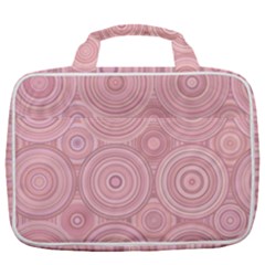 Pink Retro Texture With Circles, Retro Circles Background, Travel Toiletry Bag With Hanging Hook by kyorashop23