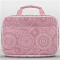 Pink Retro Texture With Circles, Retro Circles Background, Travel Toiletry Bag With Hanging Hook View1