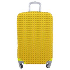 Yellow Lego Texture, Macro, Yellow Dots Background Luggage Cover (medium) by kyorashop23