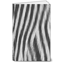 Zebra Texture, Zebra Wool, White Black Background 8  X 10  Softcover Notebook by kyorashop23