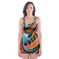 Madhubani Art A Skater Dress Swimsuit by BellaVistaTshirt02