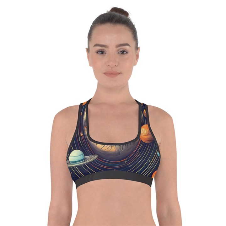 Eye of the Universe (AI) Cross Back Sports Bra