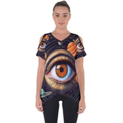 Eye Of The Universe (ai) Cut Out Side Drop T-shirt by dflcprintsclothing