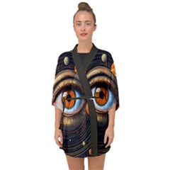 Eye Of The Universe (ai) Half Sleeve Chiffon Kimono by dflcprintsclothing