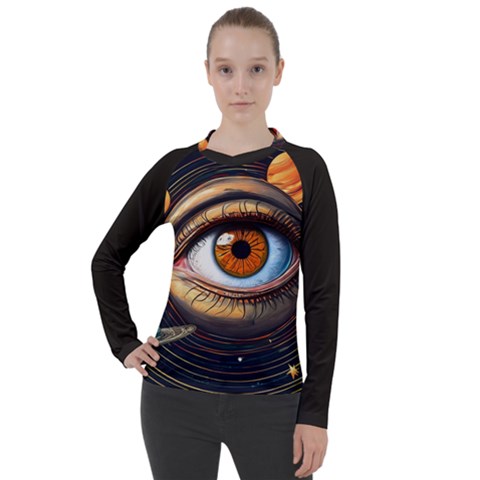 Eye Of The Universe (ai) Women s Pique Long Sleeve T-shirt by dflcprintsclothing