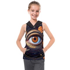 Eye Of The Universe (ai) Kids  Sleeveless Hoodie by dflcprintsclothing