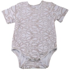 Beige Koru Pastel Baby Short Sleeve Bodysuit by Bhartitaylordesigns