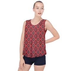 Illustrations Ajrak Abstract Design Pattern Bubble Hem Chiffon Tank Top by Apenda