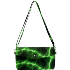 Lightning Electricity Pattern Green Removable Strap Clutch Bag by anzea