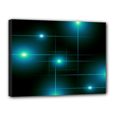 Light Shining Lighting Blue Night Canvas 16  X 12  (stretched) by anzea