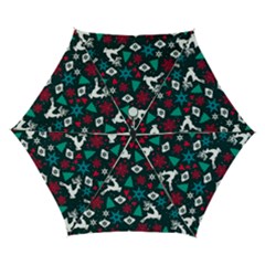 Holiday Season Pattern December Happy Holidays Merry Christmas Winter Family Festive New Year Automatic Folding Umbrella With Case (small) by Maspions