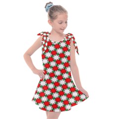 Christmas Star Red Green Kids  Tie Up Tunic Dress by anzea