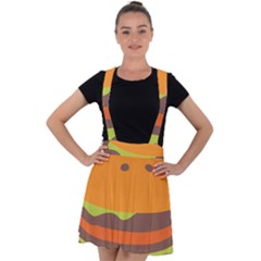 Hamburger Velvet Suspender Skater Skirt by anzea