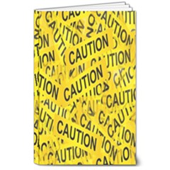 Caution Road Sign Cross Yellow 8  X 10  Softcover Notebook by anzea