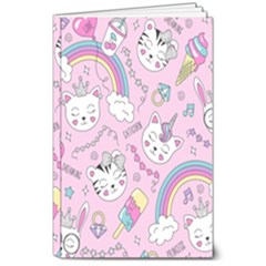 Beautiful Cute Animals Pattern Pink 8  X 10  Softcover Notebook by Grandong