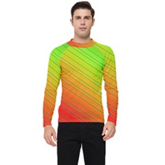 Orange Green Gradient Hunter Men s Long Sleeve Rash Guard by Dutashop