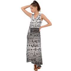 Math Formula V-neck Chiffon Maxi Dress by Bedest