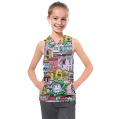 Menton Old Town France Kids  Sleeveless Hoodie by Bedest