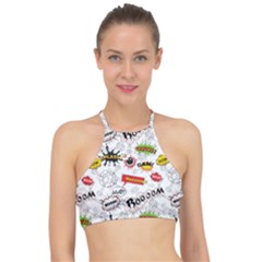 Pattern Seamless Texture Cartoon Halter Bikini Top by Bedest