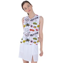 Pattern Seamless Texture Cartoon Women s Sleeveless Sports Top by Bedest