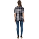 Frets Mosaic Pattern Geometric V-Neck Split Shoulder Casual T-Shirt View4