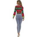 Christmas Time Pattern Christmas Ornament Long Sleeve Deep-V Velour Top View4