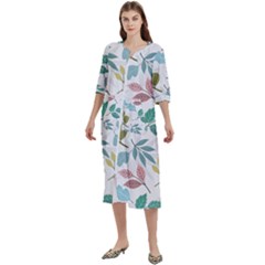 Leaf Pattern  Women s Cotton 3/4 Sleeve Nightgown by Safari