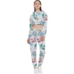 Leaf Seamless Pattern  Cropped Zip Up Lounge Set by Safari