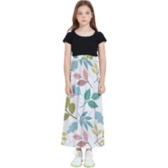 Leaf Seamless Pattern  Kids  Flared Maxi Skirt by Safari