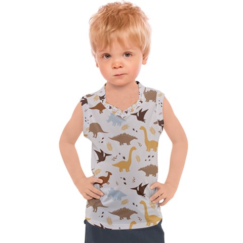 Seamless Dino Pattern Kids  Sport Tank Top by Safari