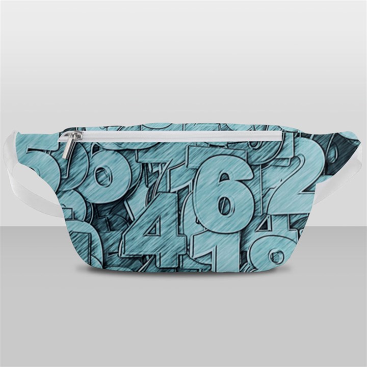 Blue Digits Background, Artwork, Numbers Waist Bag 