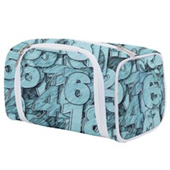 Blue Digits Background, Artwork, Numbers Toiletries Pouch by kyorashop23