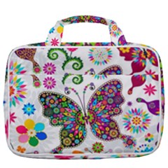 Butterflies, Abstract, Colorful, Floral, Flowers Travel Toiletry Bag With Hanging Hook by kyorashop23