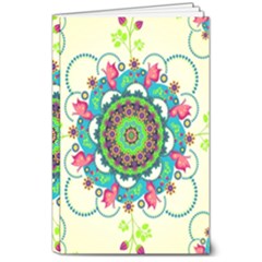 Mandala Flowers, Abstract, Butterflies, Floral, Pattern 8  X 10  Softcover Notebook by kyorashop23