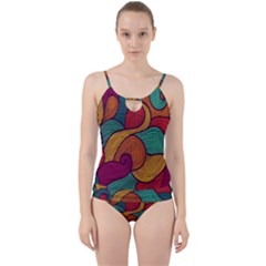 Swirly, Abstract, Multi Colored, Pattern, Cut Out Top Tankini Set by kyorashop23