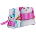 Two Snowmen, Wristlet Pouch Bag (Large) View1