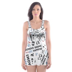 Embrace The Magic Inspirational Phrase Pattern Skater Dress Swimsuit by dflcprintsclothing