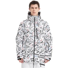 Embrace The Magic Inspirational Phrase Pattern Men s Multi Pockets Zip Ski And Snowboard Waterproof Breathable Jacket by dflcprintsclothing