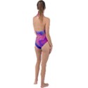 Swirl Twirl Design Pattern Purple Plunge Cut Halter Swimsuit View2