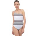 Minimal Mixed Abstract Lines Print Copia Classic One Shoulder Swimsuit View1