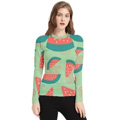 Watermelon Dots Summer Pattern Women s Long Sleeve Rash Guard by Bedest