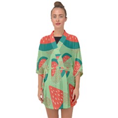 Watermelon Dots Summer Pattern Half Sleeve Chiffon Kimono by Bedest