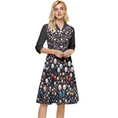 Pearls And Stones Classy Knee Length Dress by dedoma