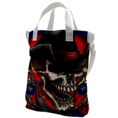 Confederate Flag Usa America United States Csa Civil War Rebel Dixie Military Poster Skull Canvas Messenger Bag by Ket1n9