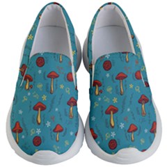 Whimsical Mushroom Pattern Kids Lightweight Slip Ons by Drawde