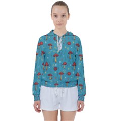 Whimsical Mushroom Pattern Women s Tie Up Sweat by Drawde