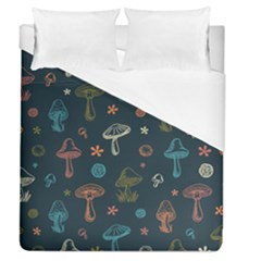 Whimsical Mushrooms Pattern Duvet Cover (queen Size) by Drawde