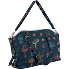 Whimsical Mushrooms Pattern Canvas Crossbody Bag by Drawde