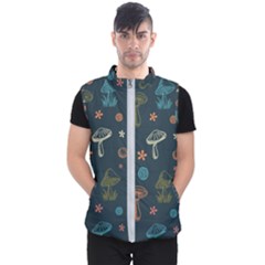 Whimsical Mushrooms Pattern Men s Puffer Vest by Drawde